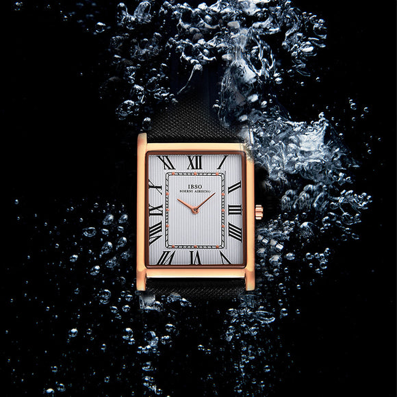 Reloj de Cuarzo Cuadrado Lujo Ligero con Correa de Cuero