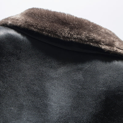 Chaqueta de Cuero con Cuello Mao Acolchada para Hombre - Image 5