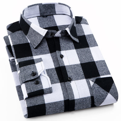Camisa de Cuadros de Algodón Suave para Hombre - Diseño Moderno - Image 8