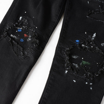 Pantalones Vaqueros Pintados Estilo Urbano para Hombre - Image 12