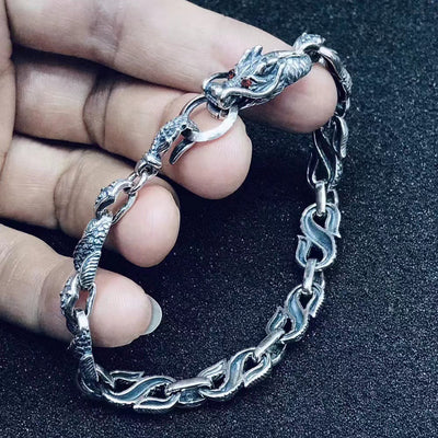 Pulsera de Plata Tailandesa Estilo Hip Hop Vintage