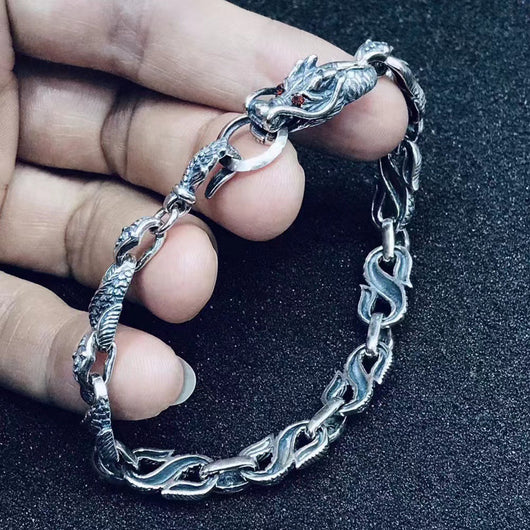 Pulsera de Plata Tailandesa Estilo Hip Hop Vintage