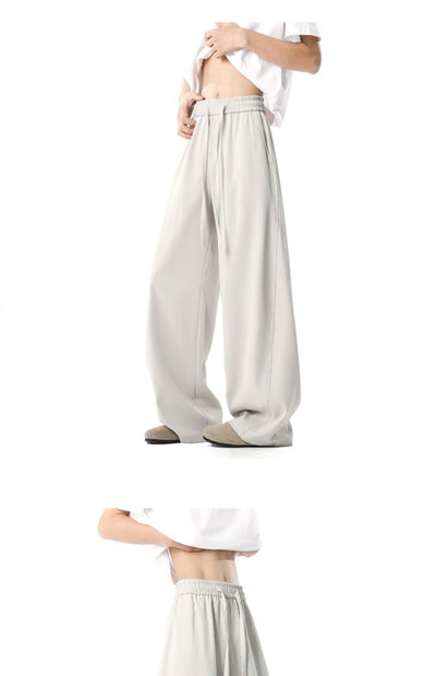 Pantalones Casuales de Corte Elegante con Detalles de Costura para Hombre - Primavera y Verano - Image 19