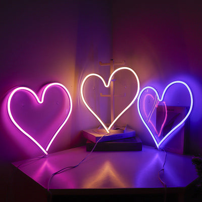 Luz Neon de Corazón con Acrílico Transparente - Decoración Ambiente LED - Image 3