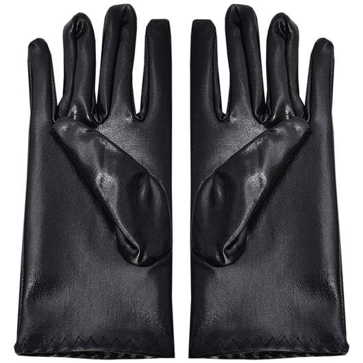 Guantes de Cuero Charol Negro Ajustados Finos - Image 6