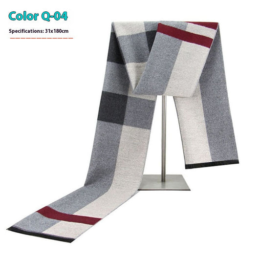 Bufanda Ejecutiva de Cachemira Rayada para Hombre Invierno - Image 9