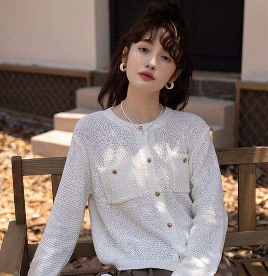 Cardigan Tejido Elegante con Aroma Delicado para Mujer