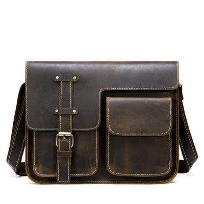 Bolsa Mensajera de Cuero para Hombre con Diseño Horizontal - Image 9
