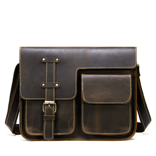 Bolsa Mensajera de Cuero para Hombre con Diseño Horizontal - Image 9