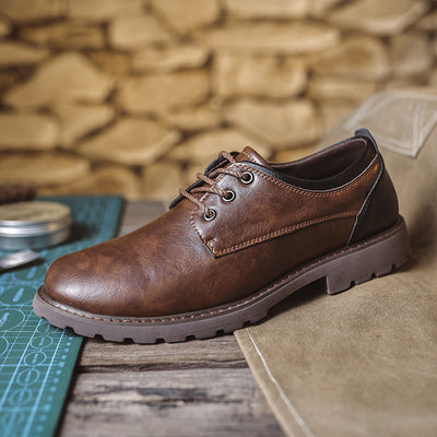 Zapatos Casuales de Cuero Estilo Británico Retro para Hombre - Image 6