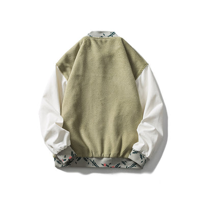 Chaqueta de Contraste con Bordado para Parejas Estudiantes - Image 3
