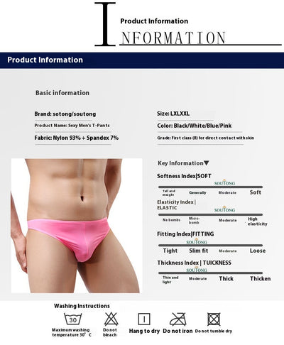 Tanga Transparente Respirable de Seda Helada para Hombre - Image 12