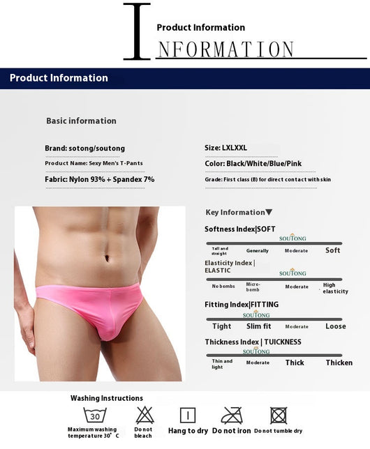 Tanga Transparente Respirable de Seda Helada para Hombre - Image 12