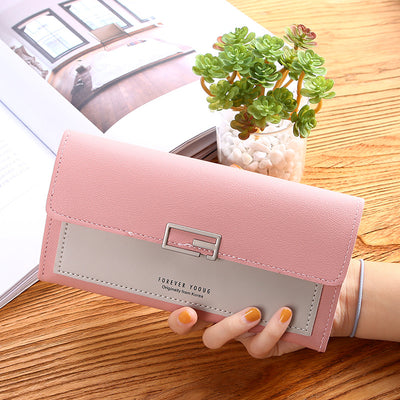 Billetera Clutch Tri-Fold con Cierre de Hebilla y Monedero Multi-Tarjetas - Image 6