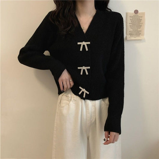 Cardigan Suelto de Punto con Cuello V - Estilo Relajado para Mujer - Image 3