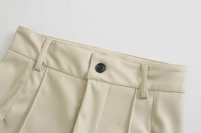Pantalones Rectos de Cuero PU Slim Fit para Mujer - Image 10