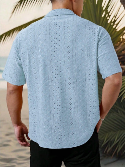 Camisa Casual Hombre con Tejido Calado Jacquard - Image 26