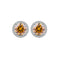S925 Sterling Plateado Genuine Goods Moissanite Round Bag Stud Earrings Simple Graceful Champagne Moissanite 1 Karat