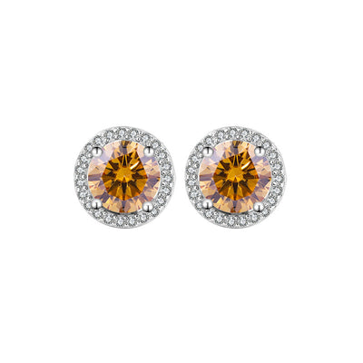 Aretes de Plata Esterlina S925 con Moissanita Redonda Genuina - Diseño Simple y Elegante - Image 10