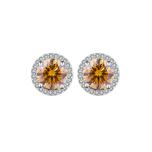 Aretes de Plata Esterlina S925 con Moissanita Redonda Genuina - Diseño Simple y Elegante - Image 10