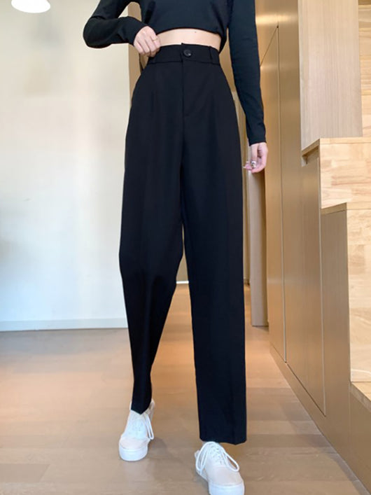 Pantalones de Traje Rectos Cintura Alta Oversize para Mujer - Image 4