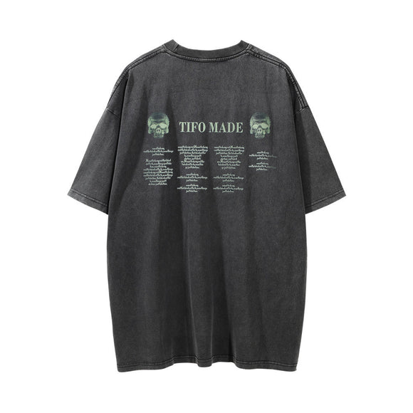Camiseta Manga Corta con Estampado Calavera para Hombre
