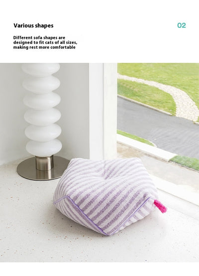 Cama Térmica para Mascotas de Rayas - Cómoda en Todas las Estaciones con Funda Lavable - Image 18