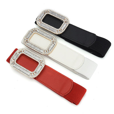 Cinturón Elástico para Mujer con Hebillas de Cristal Brillante - Versátil y Ajustable - Image 9