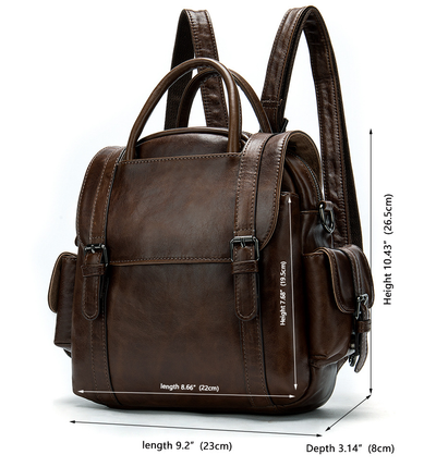 Mochila Retro de Cuero Multifuncional para Mujer - Image 11