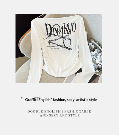 Blusa Manga Larga Hombro Asimétrico Ajustada y Reductora - Image 7