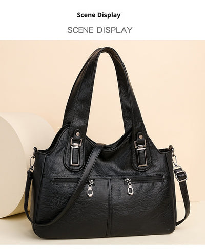Bolso de Cuero Suave Gran Capacidad Estilo Retro Vintage - Image 15