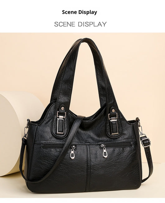 Bolso de Cuero Suave Gran Capacidad Estilo Retro Vintage - Image 15