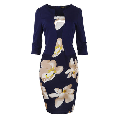 Vestido Slim Estampado con Efecto Dos Piezas para Mujer - Image 11