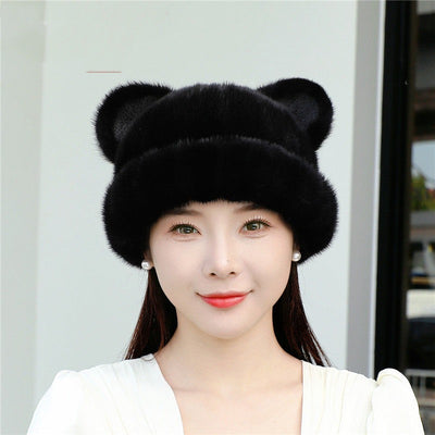 Gorro de Visón Invierno Estilo Coreano para Mujer - Image 5