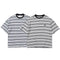 Camiseta Holgada Artística de Rayas para Hombre - Estilo Juvenil Fresco