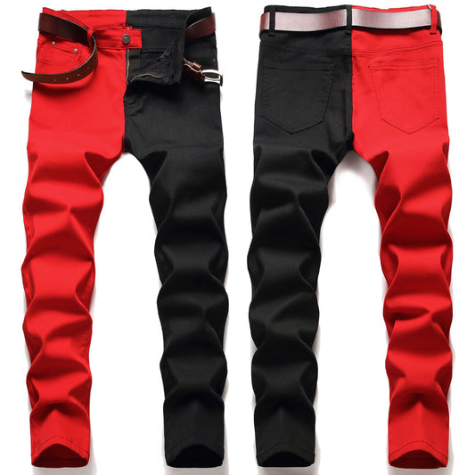 Jeans Slim Fit Elásticos con Costuras Decorativas para Hombre