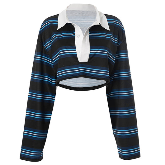 Polo de Rayas Otoñal con Cuello Clásico y Mangas Largas - Image 27