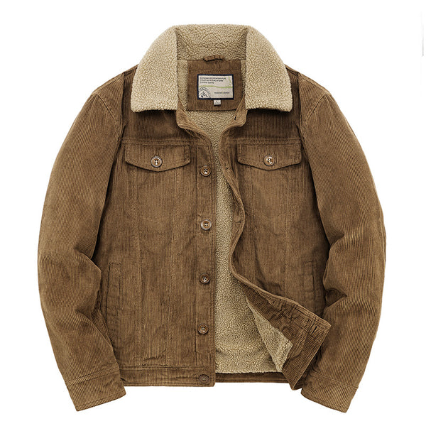 Abrigo Acolchado de Algodón con Forro Polar para Hombre
