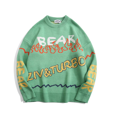 Suéter de Cuello Redondo con Estampado de Letras para Parejas - Image 6