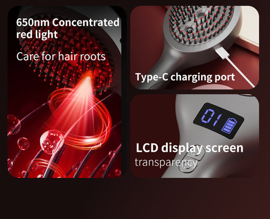 Peine Masajeador Eléctrico con Luz Roja y Vibración - Image 13
