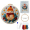 20cm Imitation Bamboo Stool with 28cm x 28cm Embroidered Fabric Top