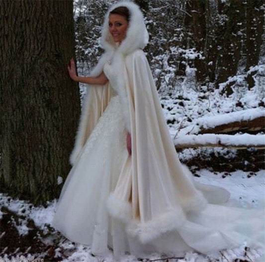 Capa Hanfu Nupcial de Invierno para Uso Diario