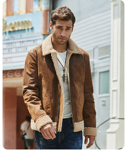 Chaqueta de Cuero Vintage Estilo Casual Americano - Image 33