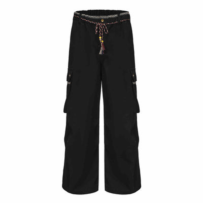 Pantalón de Trabajo Cintura con Lazo Pierna Recta Ancha - Image 15