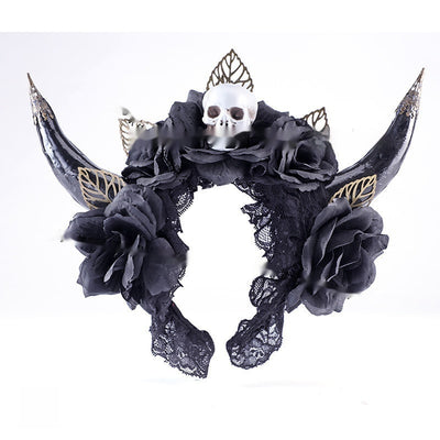 Diadema Gótica Retro con Cuernos - Accesorios para Fiesta de Halloween - Image 6