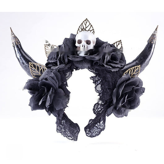 Diadema Gótica Retro con Cuernos - Accesorios para Fiesta de Halloween - Image 6