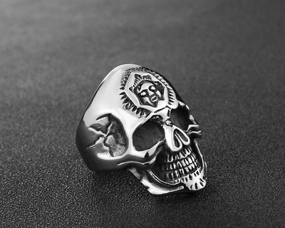 Anillo de Calavera Punk para Hombre - Estilo Rebelde - Image 9