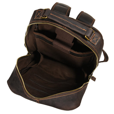 Mochila de Cuero Genuino Retro para Hombre - Gran Capacidad de Viaje - Image 3