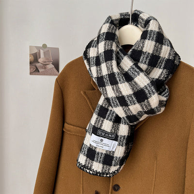 Cuello Térmico Largo de Mohair con Diseño de Cuadrícula Arcoíris para Mujer - Image 26