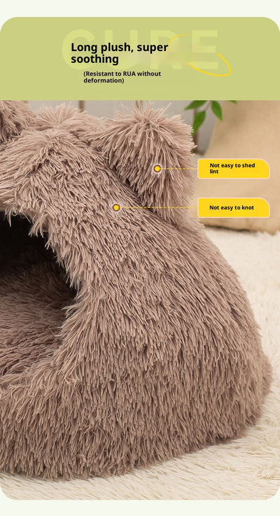 Cama Cálida Semiencerrada para Gatos con Peluche Suave - Image 16